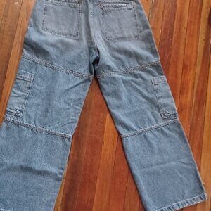 Anthropologie Avec Filles Cargo High Rise Wide Leg Jeans Size 30/29